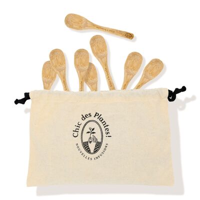 SET OF 8 WOODEN SPOONS