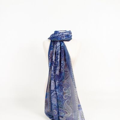 ÉCHARPE - BUFANDA - ÉCHARPE "Paisleys in Oceanblue"
