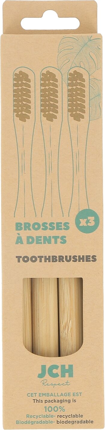 Lot de 3 brosses à dents bambou 3