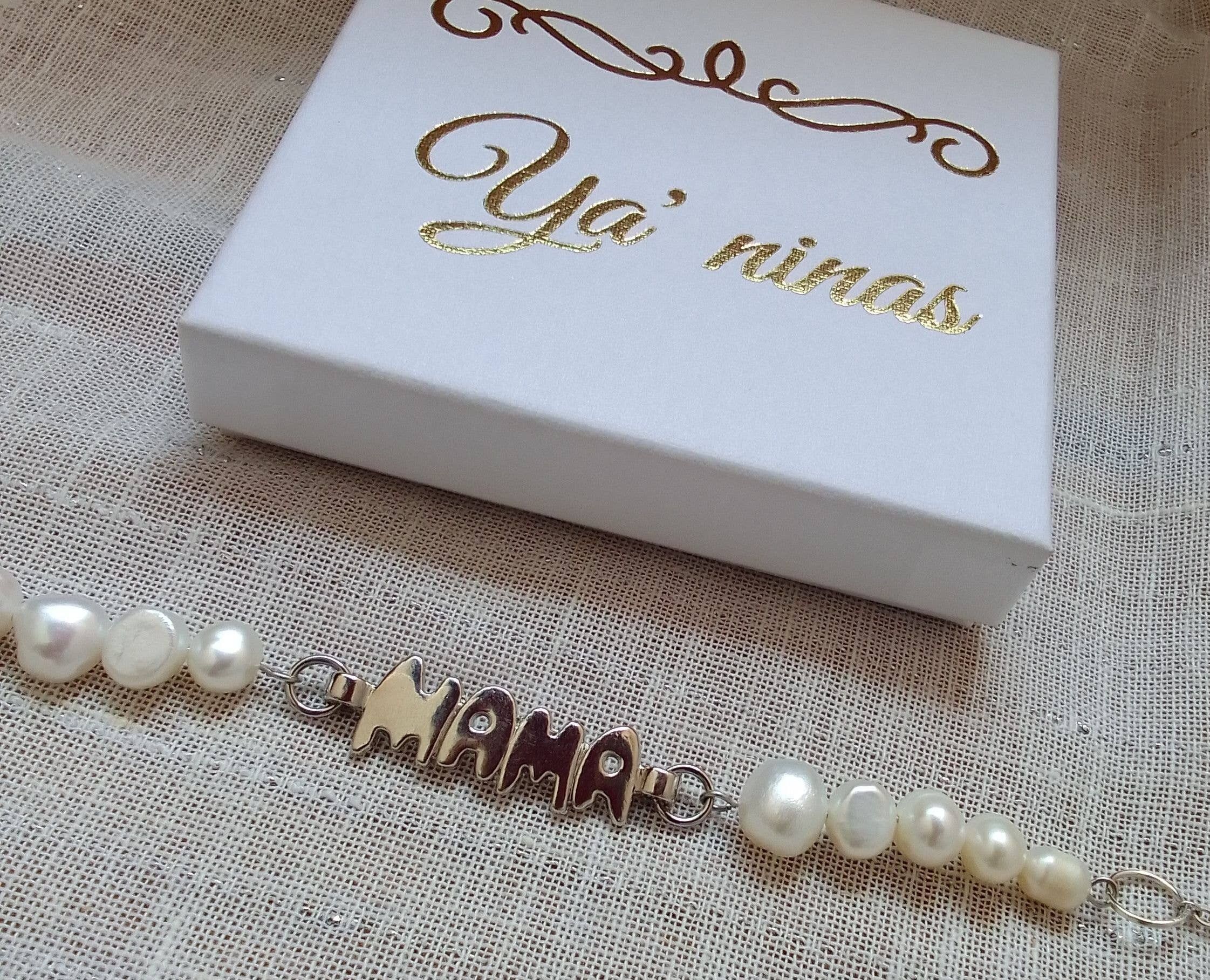 PULSERAS MAMA PERLES BLANCHES
