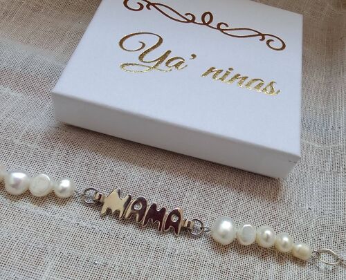 BRACELETS MAMA PERLES BLANCHES