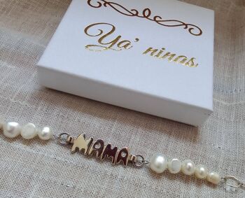 BRACELETS MAMA PERLES BLANCHES 1