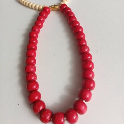 RED WOOD ROSARY BEADS