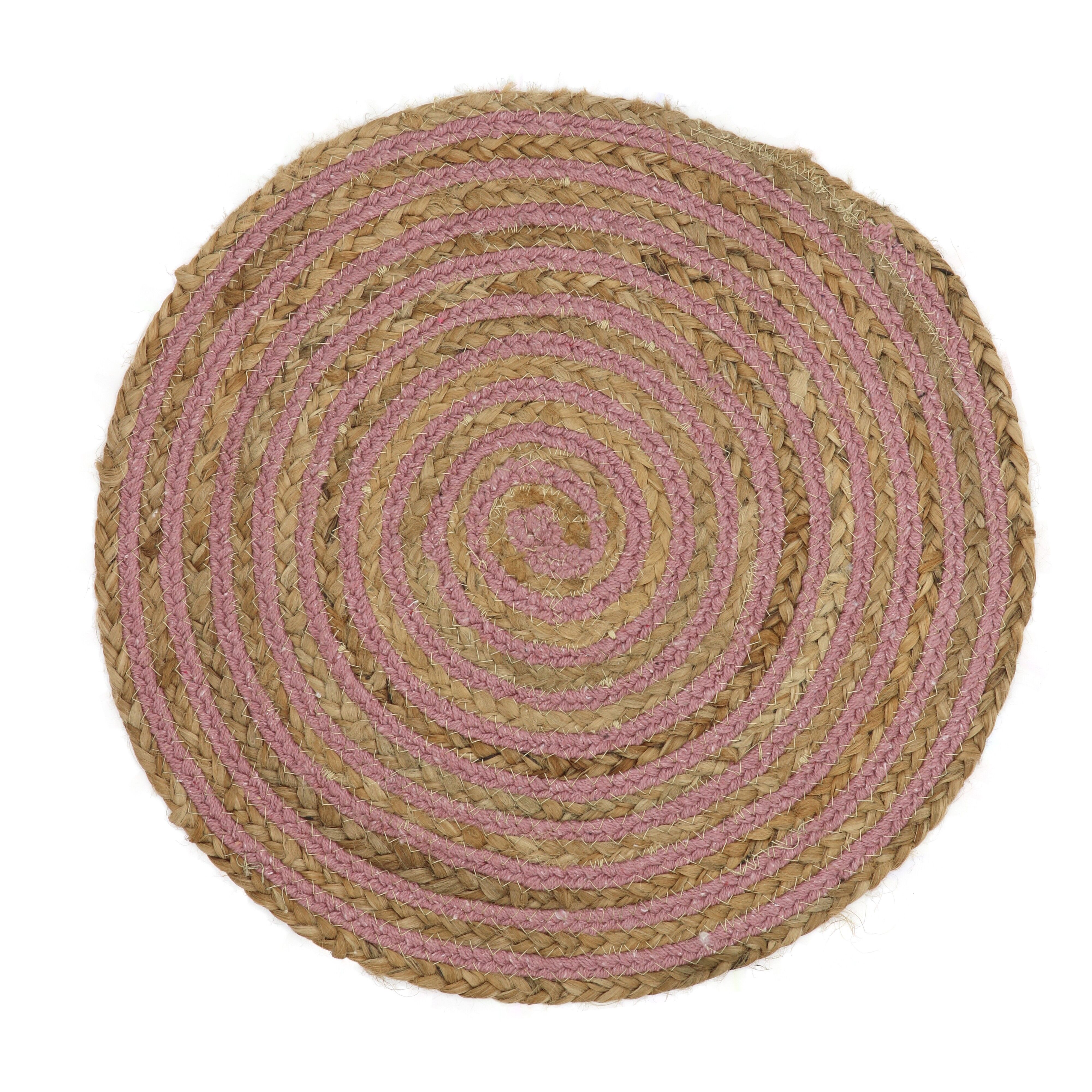 Sizo Jute Tischset Ø 38 cm Umfang Rosa/Natur
