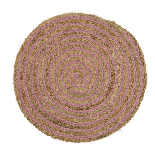 Sizo Jute placemat Ø 38 cm circumference Pink/Naturel