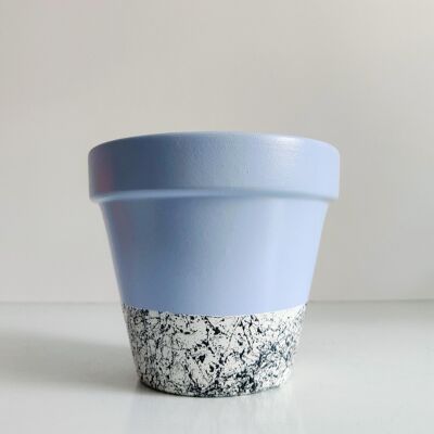 Marbled Bottom Planter - Light Blue