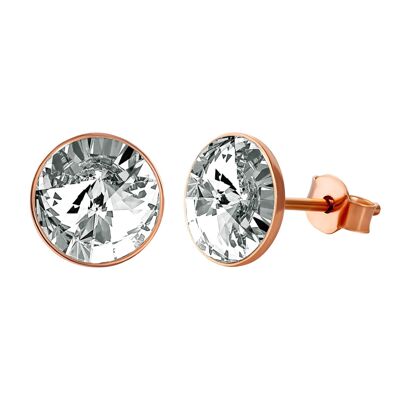 Gold & White ENIGME stud earrings