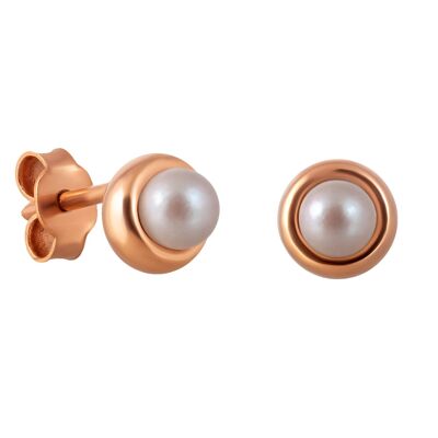 Pearl earrings gold & white