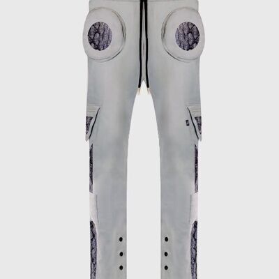 Pantalones tipo jogger con estampado de serpientes y formas