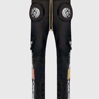 Pantalones tipo jogger con estampado de serpientes y formas