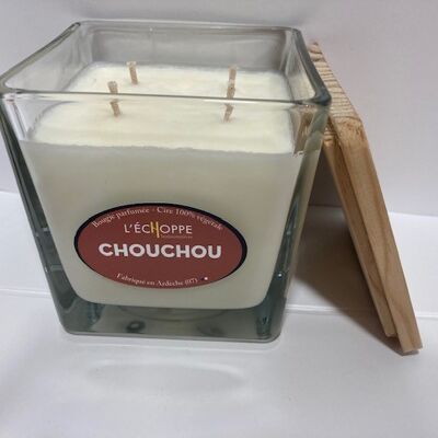 SCENTED CANDLE WAX 100% VEGETABLE SOYA - 10X10 4 WICKS 350 G CHOUCHOU