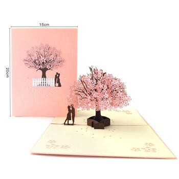 Pop Up Valentine - Carte d'invitation d'amour Cadre photo arbre Sakura 2