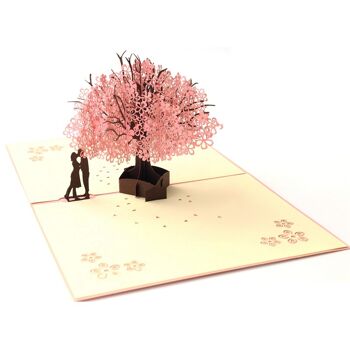 Pop Up Valentine - Carte d'invitation d'amour Cadre photo arbre Sakura 3