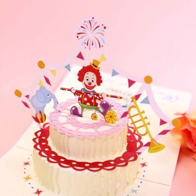 Pop-Up-Geburtstagskarte Happy Birthday Clown-Glückwunsch-Einladung
