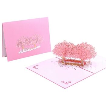 Carte de voeux pop-up Fleur de cerisier japonais Sakura 1