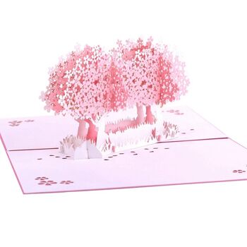 Carte de voeux pop-up Fleur de cerisier japonais Sakura 3