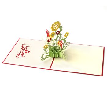 Carte Pop-up Fleur Tournesols-Rouge 2