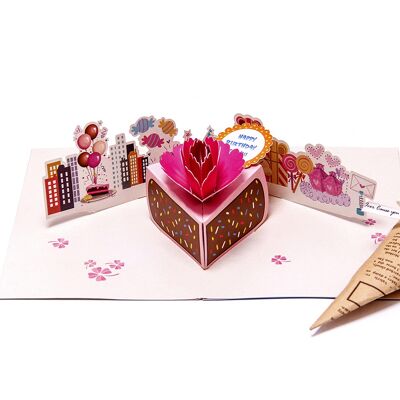 Pop Up Birthday Card Birthday Cake With Decorations Happy Birthday