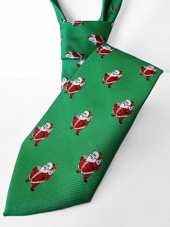 Cravate de Noël "Verte avec Père Noël" 4