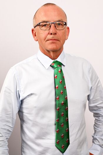 Cravate de Noël "Verte avec Père Noël" 2