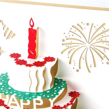 Pop up carte de voeux gâteau d'anniversaire joyeux anniversaire 3