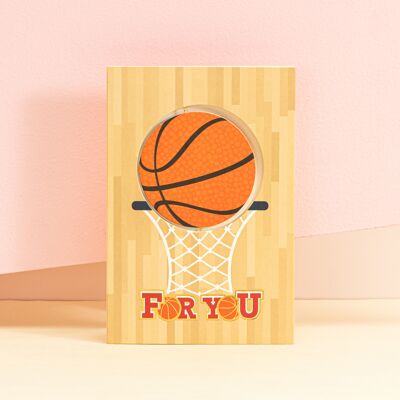 Pop-up tarjeta de felicitaciones de baloncesto para ti