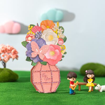 Vase de carte de félicitations pop-up avec des fleurs pour vous