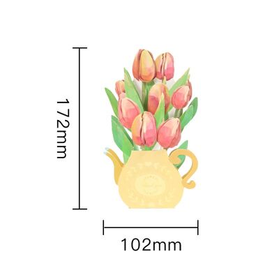 Tarjeta de flor emergente Tulipán naranja para ti