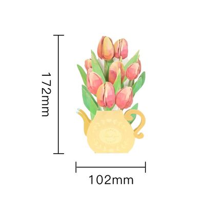 Pop-up bloemenkaart oranje Tulp voor jou