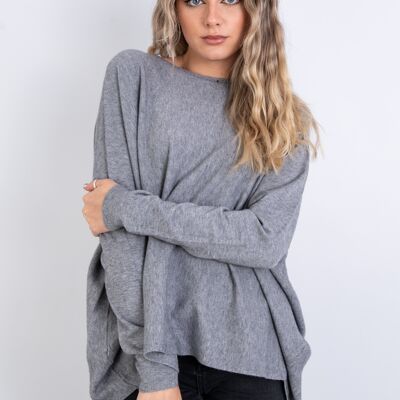 Grey long sleeve solid colour jumper