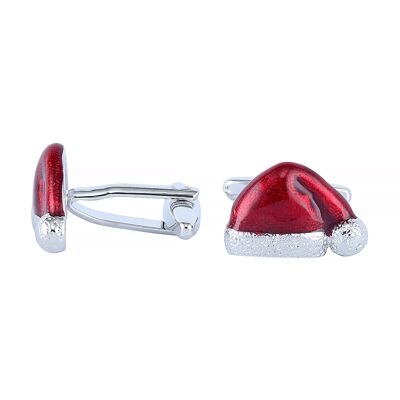 Christmas cufflinks "Santa's hat"