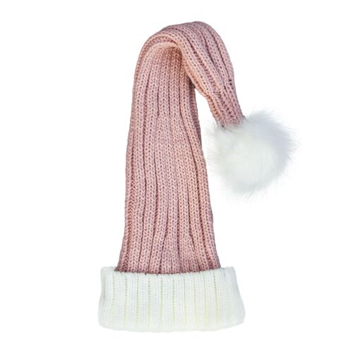 Christmas Santa hat coarse knit pink