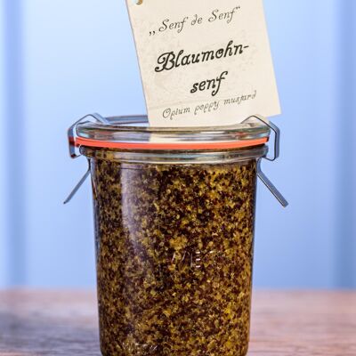 Mustard Senf de Senf with blue poppy seeds, 150 ml jar