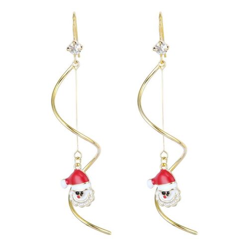 Christmas earrings "Spirals with Santa"