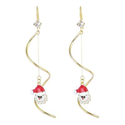 Christmas earrings "Spirals with Santa"