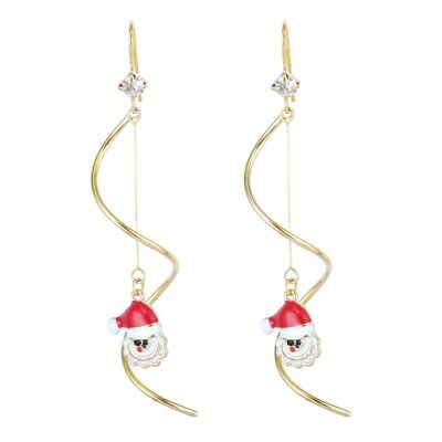 Boucles d'oreilles de Noël "Spirales avec le Père Noël"