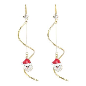 Boucles d'oreilles de Noël "Spirales avec le Père Noël" 1