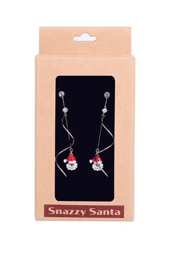 Boucles d'oreilles de Noël "Spirales avec le Père Noël" 3