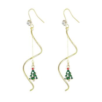 Boucles d'oreilles de Noël "Spirales avec sapins de Noël" 1