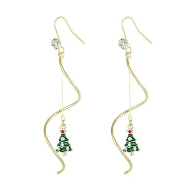 Christmas earrings "Spirals with X-mas Trees"