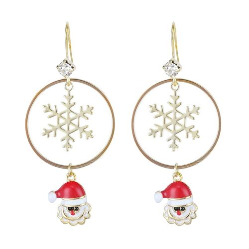 Christmas earrings "Snowflakes with Santa"