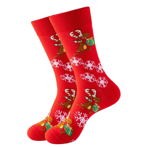 Christmas Socks "Very happy reindeer"