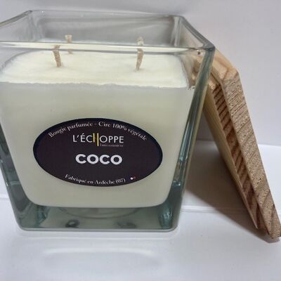 SCENTED CANDLE WAX 100% VEGETABLE SOYA - 10X10 4 WICKS 350 G COCONUT
