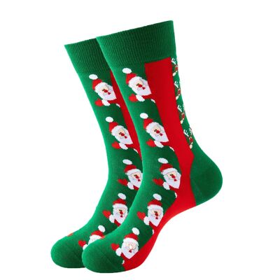 Chaussettes de Noël "Le Père Noël et Rodolphe jettent un coup d'œil"