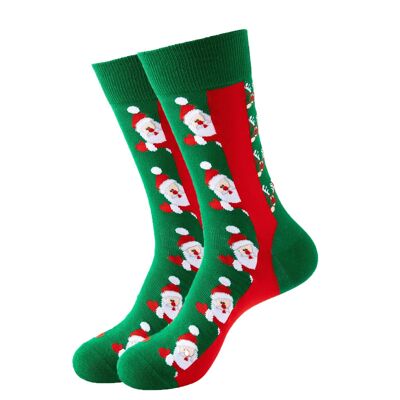 Christmas Socks "Santa and Rudolph take a peep"