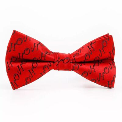 Christmas bowtie red with black writing "Hohoho"