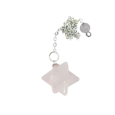 Pendule Quartz rose - Merkaba