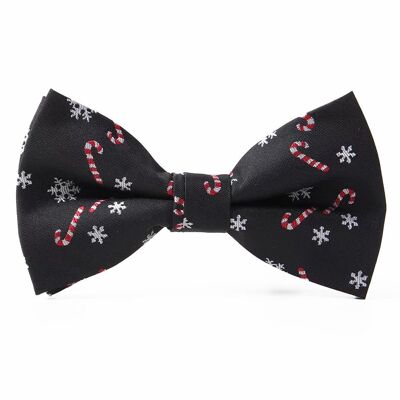Christmas bowtie "Black with Candy Canes and Snowflakes"