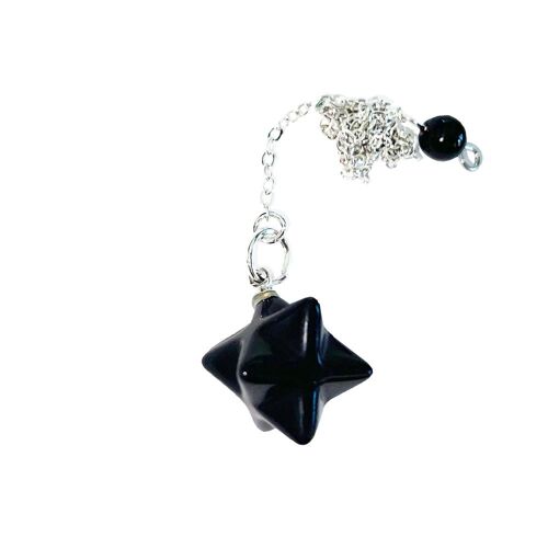 Pendule Obsidienne noire - Merkaba