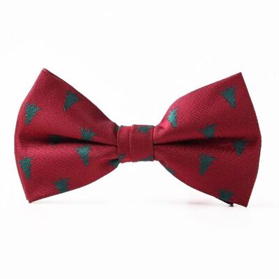 Christmas bowtie "Bordeaux with Christmas Trees"